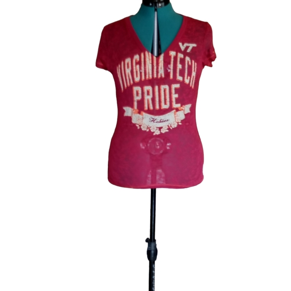 G for her By Alyssa Milano Virginia Tech Pride Hokies Shirt Maroon Orang… - Picture 2 of 12